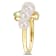 5-7.5MM Freshwater Cultured Pearl Heart Ring in Yellow Plated Sterling Silver