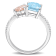 2 5/8 CT TGW Sky Blue Topaz and Morganite with 1/10 CT TW Diamond Toi et
Moi Ring in Sterling Silver