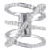 2 2/5 CT TGW White Topaz Crossover Split Shank Ring in Sterling Silver