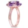 3 3/4 CT TGW Multi-Gemstones Floral Ring in Rose Gold Plated Sterling Silver