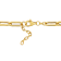White Sparkle Enamel Oval Link Necklace in 14K Yellow Gold Over Sterling Silver