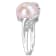12-12.5MM Pink Freshwater Cultured Pearl and Diamond Flower Split-Shank
Ring in Sterling Silver