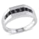 1 3/8 CT TGW BLACK SAPPHIRE MENS RING IN STERLING SILVER
