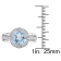 3 3/4 CT TGW Sky Blue and White Topaz Halo Split Ring in Sterling Silver