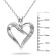 Diamond Heart Pendant with Chain in Sterling Silver