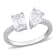 2 1/8 CT TGW Created Moissanite 2-Stone Ring in Sterling Silver
