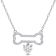 3/4 CT DEW Created Moissanite Dog Bone with Hanging Heart Necklace in
Sterling Silver