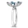 1 3/4 CT TGW London Blue and White Topaz Starburst Ring in Sterling Silver