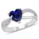 1 7/8 CT TGW Created Blue Sapphire and Diamond Accent Heart Crossover
Ring in Sterling Silver