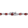 9 7/8 CT TGW Garnet and Diamond Accent Bracelet in Sterling Silver