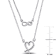 Infinity and Heart Charm Double Strand Necklace in Sterling Silver