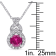 1 4/5 CT TGW  Created White Sapphire and Created Ruby Halo Pendant with
Chain in Sterling Silver