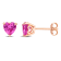2 CT TGW Created Pink Sapphire Solitaire Stud Earrings in Rose Plated
Sterling Silver