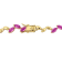 20 CT TGW Created Pink Sapphire Alternate Leaf Necklace in Yellow Plated
Sterling Silver