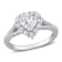 1 1/2 CT DEW Created Moissanite Heart Halo Engagement Ring in Sterling Silver