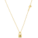 Lock and Key Charm Necklace w/ White Enamel in 14K Yellow Gold Over
Sterling Silver