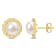 8-8.5 MM Cultured Freshwater Pearl Halo Link Stud Earrings in Yellow
Plated Sterling Silver