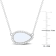4 CT TGW White Agate Necklace with Beaded Halo in Sterling Silver