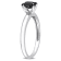 1/2 ct Black Diamond Solitaire Engagement Ring in 14K White Gold
