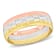 Ladies 6mm Matte Three Row Wedding Band in 10K 3-Tone Gold
