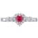 2/5 CT TGW Created Ruby, Created White Sapphire and Diamond Accent Halo
Ring in Sterling Silver