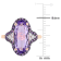 3 1/2 CT TGW Amethyst and White Topaz Ring in Rose Gold Plated Sterling Silver