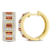 2 7/8 CT TGW  Baguette Garnet and White Topaz Hoop Earrings in Yellow
Gold Over Sterling Silver