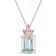 6 1/3 CT TGW Ice Aquamarine and Morganite Drop Pendant with Chain in
Rose Plated Sterling Silver