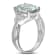 4 1/3 CT TGW Green Quartz and Diamond Accent Ring in Sterling Silver