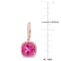 16 4/5 CT TGW Pink Topaz and White Sapphire Halo Drop Earrings in Rose
Plated Sterling Silver