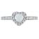 1/3 CT TGW Opal and 1/7 CT TW Diamond Heart Halo Ring in Sterling Silver