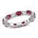 1 4/5 CT TGW Ruby and 5/8 CT TW Diamond Eternity Ring in 14K White Gold