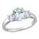 1 5/8 CTW Aquamarine and Created White Sapphire 3-Stone Ring in Sterling Silver