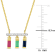 1/2 CT TGW Multi-Gemstone and Diamond Accent Necklace in 10K Yellow Gold