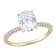 2 CT DEW Created Moissanite and 1/10 CT TW Diamond Engagement Ring in
14K Yellow Gold