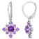 2 1/10 CT TGw Multi Gemstone Cluster Earrings in Sterling Silver