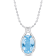 13 1/2 CT TGW Sky Blue Topaz and White Topaz Solitaire Pendant with
Chain in Sterling Silver