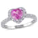 1 CT TGW Created Pink Sapphire and 1/10 CT TW Diamond Heart Halo Ring in
Sterling Silver