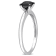 3/4 ct Black Diamond Solitaire Engagement Ring in 14K White Gold