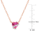 1 CT TGW Created Pink Sapphire and Diamond Accent Pendant with Chain in
Rose Plated Sterling Silver