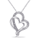 1/4 CT TW Diamond Interlocking Heart Pendant with Chain in Sterling Silver