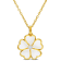 1/10 CT TGW White Topaz with White Enamel Flower Pendant with Chain in
Yellow Plated Sterling Silver