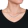 33 CT TGW Created White Sapphire Tennis Necklace in Rose Plated Sterling Silver