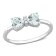 3/4 CT TGW Aquamarine and Diamond Accent Bow Ring in Sterling Silver