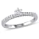 1/4 CT TGW Created White Sapphire and Diamond Accent Ring in Sterling Silver