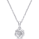 Diamond Flower Pendant with Chain in Sterling Silver