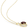 2 1/7 CT TGW Garnet, White Topaz and Diamond Pendant with Chain in
Yellow Plated Sterling Silver