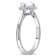 1/2 CT TGW Opal and 1/10 CT TW Diamond Halo Ring in Sterling Silver