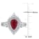 1 1/3 CT TGW Ruby and 3/4 CT TW Diamond Double Halo Ring in 14K White Gold