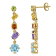 4 1/2 CT TGW Multi-Gemstone Drop Earrings in Yellow Plated Sterling Silver